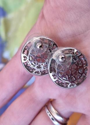 Круглі сережки, сережки гвіздки, сережки з камінням, сережки годинники2 фото