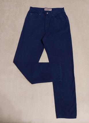 Синие базовые прямые джинсы джинсовые штаны мом на высокой посалке1 фото