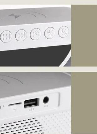 Настольная лампа ночник rgb колонка с беспроводной зарядкой2 фото