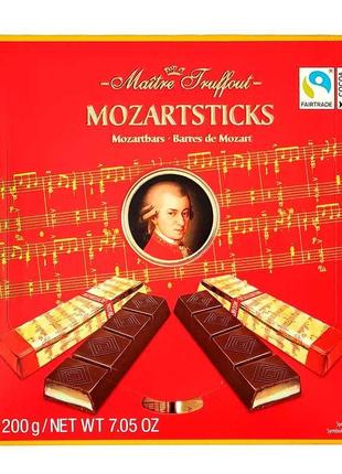 Шоколадні цукерки в коробці maitre truffout mozartsticks, 200 г (австрія)