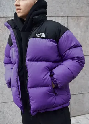 The north face зимний теплый фиолетовый пуховик