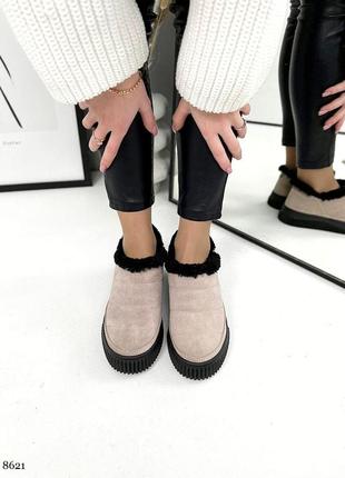 Крутезні жіночі зимові черевики дутіки, натуральна шкіра замша туреччина, 36-41 розміри