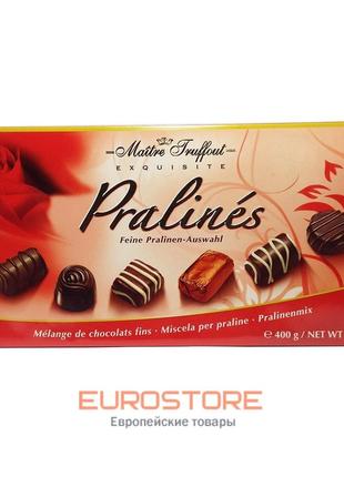 Шоколадні цукерки у коробці (червона) maitre truffout pralines, 400 г