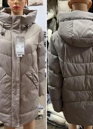 Жіночий пуховик світлий р.52, 54 meajiateer зимова куртка з капюшоном