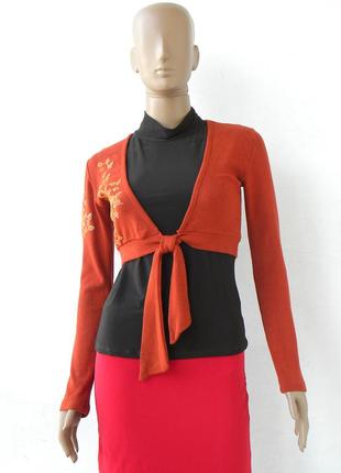 Оригінальне болеро помаранчевого кольору з трикотажної тканини, розмір s-m.