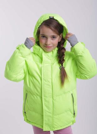 Зимова термокуртка неон pidilidi active салатова
