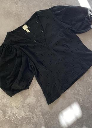 Блузка сорочка чорна sport h&m hm в класичному стилі розмір м4 фото