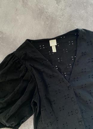 Блузка сорочка чорна sport h&m hm в класичному стилі розмір м5 фото