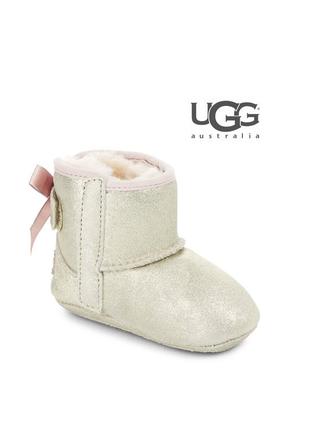 Сапожки угги пинетки на овчине кожа мех оригинал — ugg® jesse bow ii metallic baby boots 0-6 мес