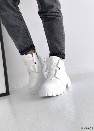 Ботинки натуральные - miracle, белый, натуральная кожа, деми/зима6 фото