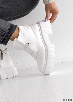 Ботинки натуральные - miracle, белый, натуральная кожа, деми/зима8 фото
