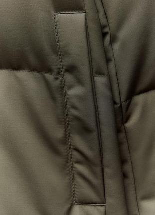 Пуховик жіночий подовжений хакі пуховик zara new7 фото