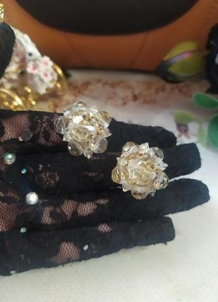 Vintage кліпси скляні прозорі