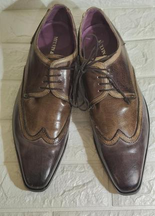 Чоловічі шкіряні туфлі ручної роботи melvin & hamilton.