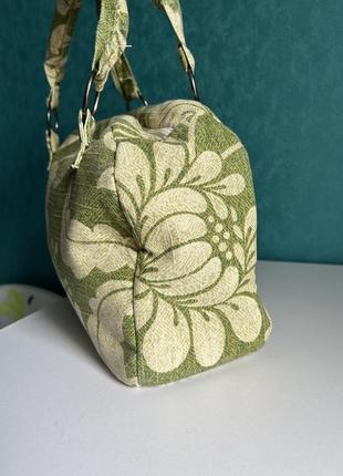 Женская текстильная сумочка в зеленом цвете винтаж3 фото
