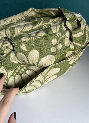 Женская текстильная сумочка в зеленом цвете винтаж5 фото