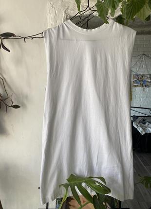 Платье футболка белое hm h&amp;m3 фото