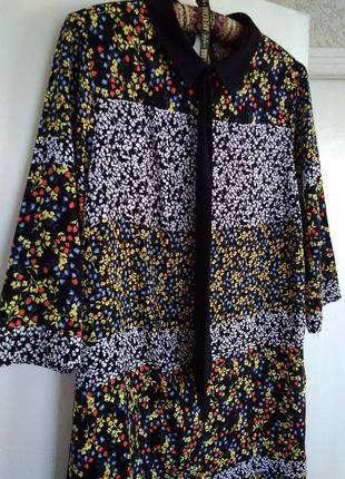 Платье свободного кроя цветы papaya