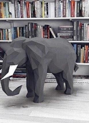 Paperkhan конструктор із картону слон великий  пазл орігамі papercraft 3d фігура полігональна набір подарок сувенір антистрес