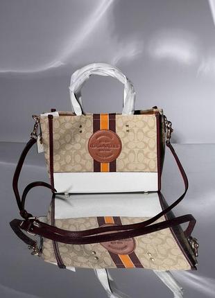 Молодежная крутая сумочка премиального качества кожа текстиль бренда.   coach