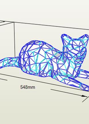 Paperkhan конструктор із картону кішка кіт кошеня пазл орігамі паперкрафт 3d фігура полігональна набір подарок сувенір антистрес