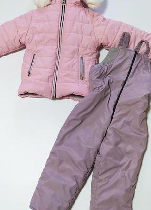 Зимовий комплект для дівчинки 3-4роки (курточка та штани комбінезон)