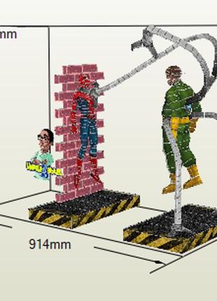 Paperkhan конструктор із картону spiderman vs. dr. octopus papercraft 3d полігональна фігура розвиваючий подарунок