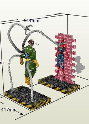 Paperkhan конструктор із картону spiderman vs. dr. octopus papercraft 3d полігональна фігура розвиваючий подарунок3 фото