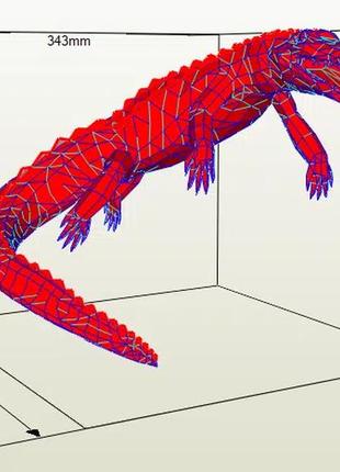 Paperkhan конструктор з картону крокодил алигатор пазл оригамі papercraft 3d фігура полігональна набір подарок сувенір антистрес3 фото