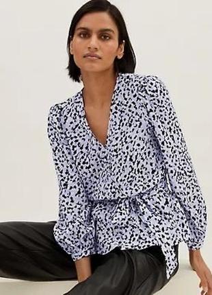 Блуза з баскою та поясом m&s віскоза 🛍️1+1=3🛍️