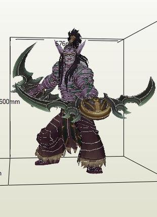 Paperkhan конструктор из картона illidan warcraft papercraft 3d фигура развивающий подарок статуя сувенир1 фото