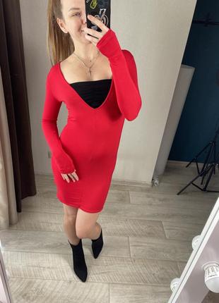 Сукня міні червона4 фото
