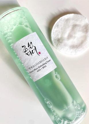 Освіжаючий кислотний тонік із зеленою сливою beauty of joseon green plum refreshing toner: aha+bha1 фото