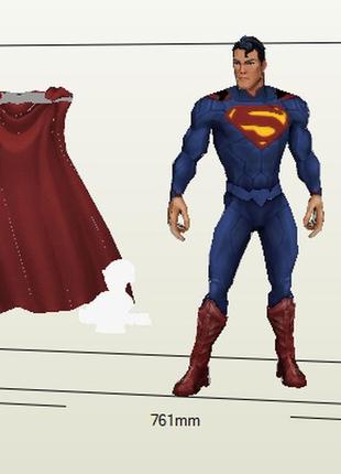 Paperkhan 3d полигональная фигура конструктор из картона superman  papercraft подарок сувенир паперкрафт1 фото