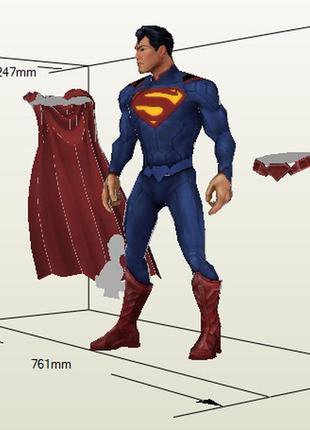 Paperkhan 3d полігональна фігура конструктор з картону superman papercraft паперкрафт подарок сувенір інтерєр садовая фигура2 фото