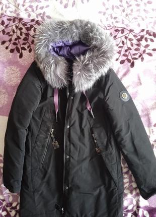 Зимняя куртка с натуральным мехом1 фото