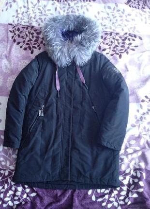 Зимняя куртка с натуральным мехом9 фото