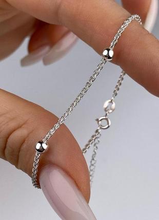 🇺🇦 браслет срібло 925° кульки , шарики , киш2-40