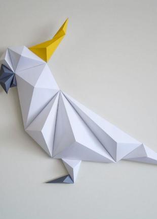 Paperkhan конструктор із картону попугай мозаїка пазл орігамі papercraft 3d фігура полігональна набір подарок сувенір антистрес