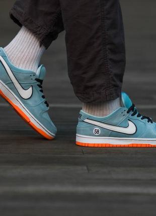 Nike sb dunk blue orange кроссовки6 фото