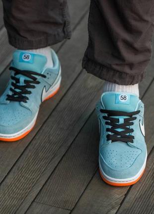 Nike sb dunk blue orange кроссовки5 фото
