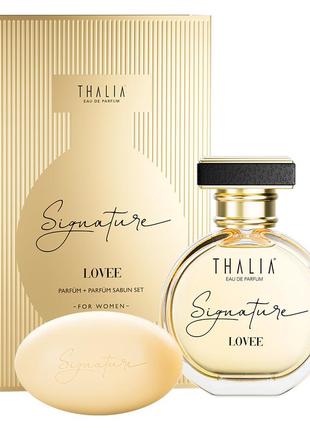 Жіночий парфумерний набір edp+мило lovee thalia signature, 50 мл+100 г
