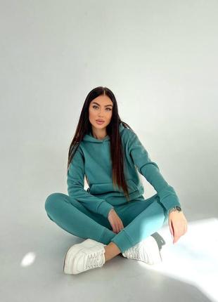 Жіночий теплий спортивний костюм утеплений на флісі зима6 фото