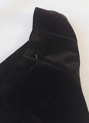 Черная классическая велюровая юбка5 фото