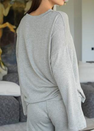 Утепленный ангоровый домашний/улитический костюм пижама кофта и штаны клеш s-xl3 фото
