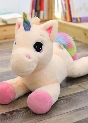 Поні єдиноріг дитяча м'яка іграшка my little pony 35*30 см персиковий2 фото
