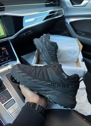 Кроссовки теплые merrell float pro cordura all black (термо)