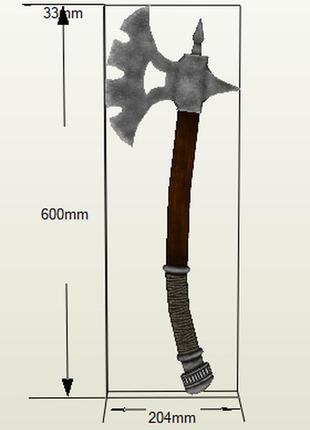 Paperkhan конструктор из картона боевой топор макет модель паперкрафт подарок сувенир игрушка