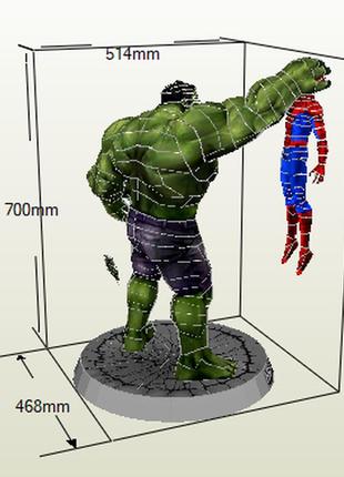 Paperkhan конструктор из картона hulk vs spiderman papercraft 3d полигональная фигура развивающий подарок4 фото