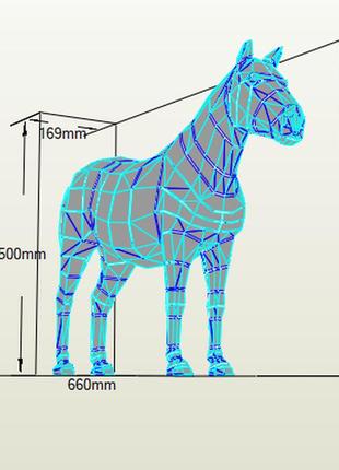 Paperkhan конструктор із картону кінь кобила жеребець пазл орігамі papercraft 3d фігура полігональна набір подарок сувенір антистр3 фото